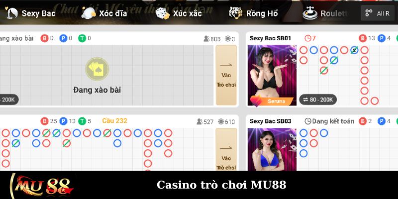 Casino trò chơi MU88 đẳng cấp quốc tế